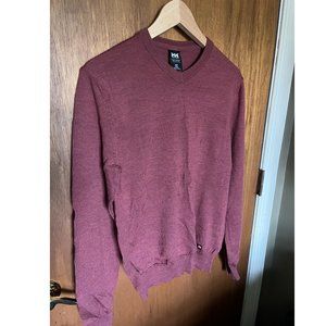 Men’s Helly Hansen Merino Wool V-Neck Sweater Oxblood Small